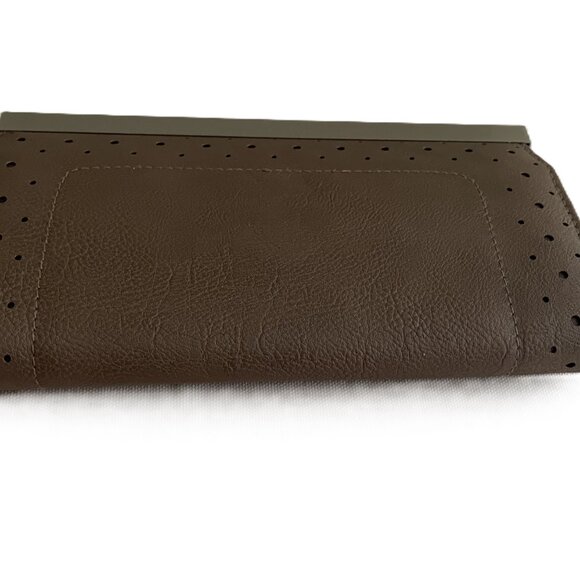Sueded Faux Leather Wallet Paris Brown - Picture 5 of 5